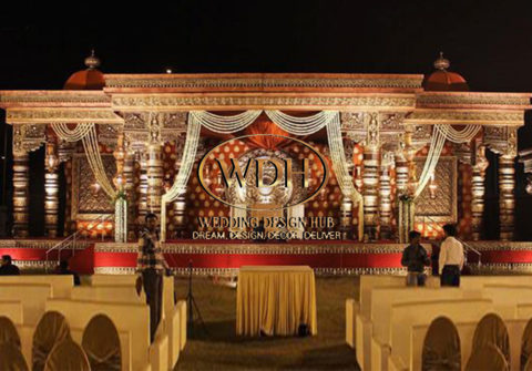 Grand Rajwada Theme Wedding Stage