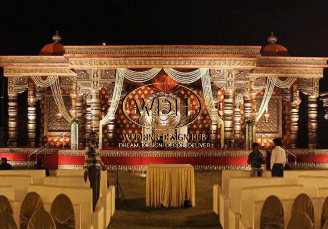 Grand Rajwada Theme Wedding Stage